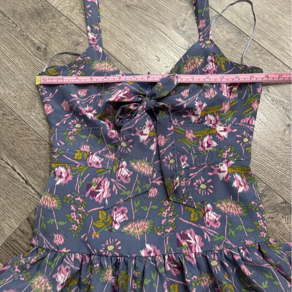 Likely Purple Floral Front Tie Tier Midi Dress - Picture 7 of 12